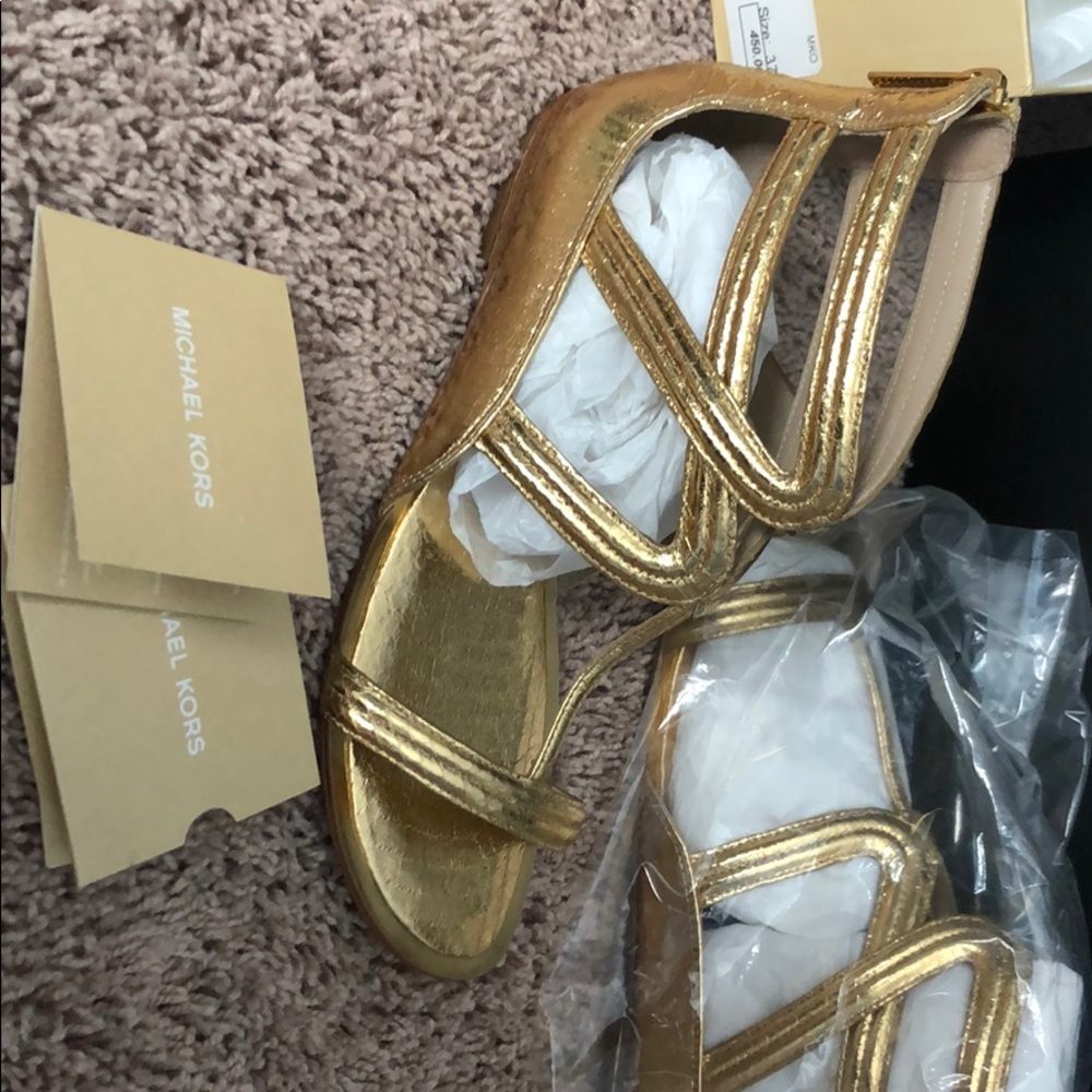 Michael Kors Metallic Genuine Snake Shoes - Picture 1 of 5